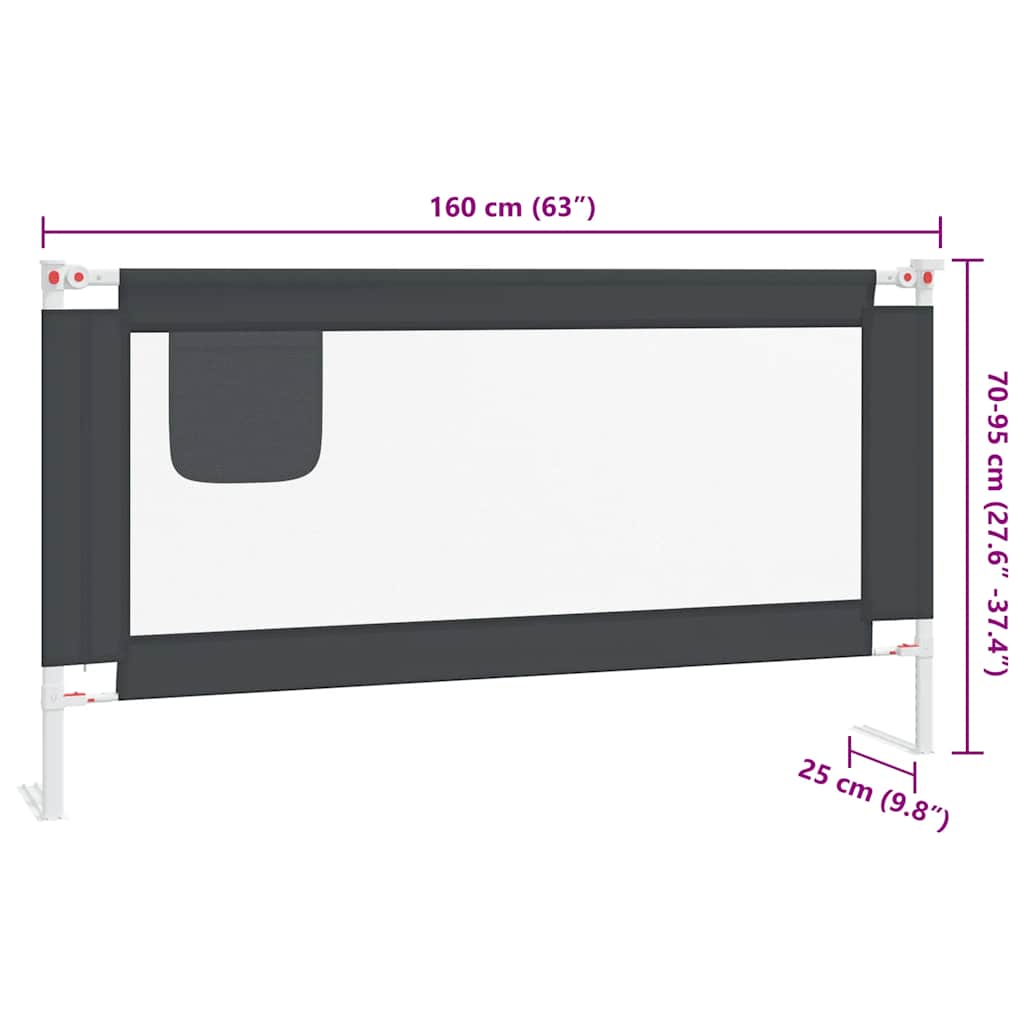 8720286345566_g_en_hd_7 vidaXL Toddler Safety Bed Rail Dark Grey 160x25 cm Fabric - Image 9