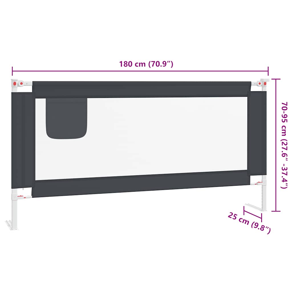 8720286345573_g_en_hd_7 vidaXL Toddler Safety Bed Rail Dark Grey 180x25 cm Fabric - Image 9