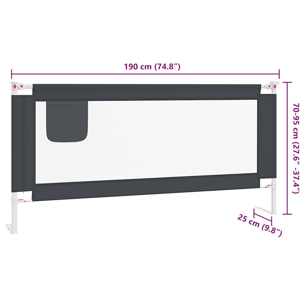 8720286345580_g_en_hd_7 vidaXL Toddler Safety Bed Rail Dark Grey 190x25 cm Fabric - Image 9
