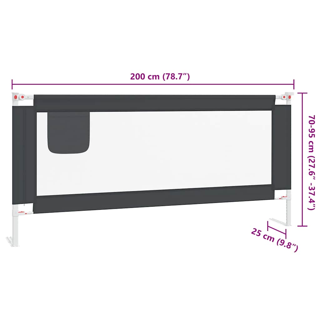 8720286345597_g_en_hd_6 vidaXL Toddler Safety Bed Rail Dark Grey 200x25 cm Fabric - Image 8