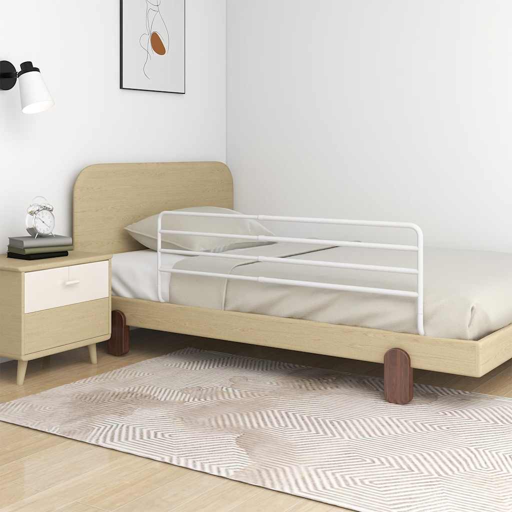 8720286345603_m_en_hd_1 vidaXL Toddler Safety Bed Rail White (76-137)x55 cm Iron - Image 1