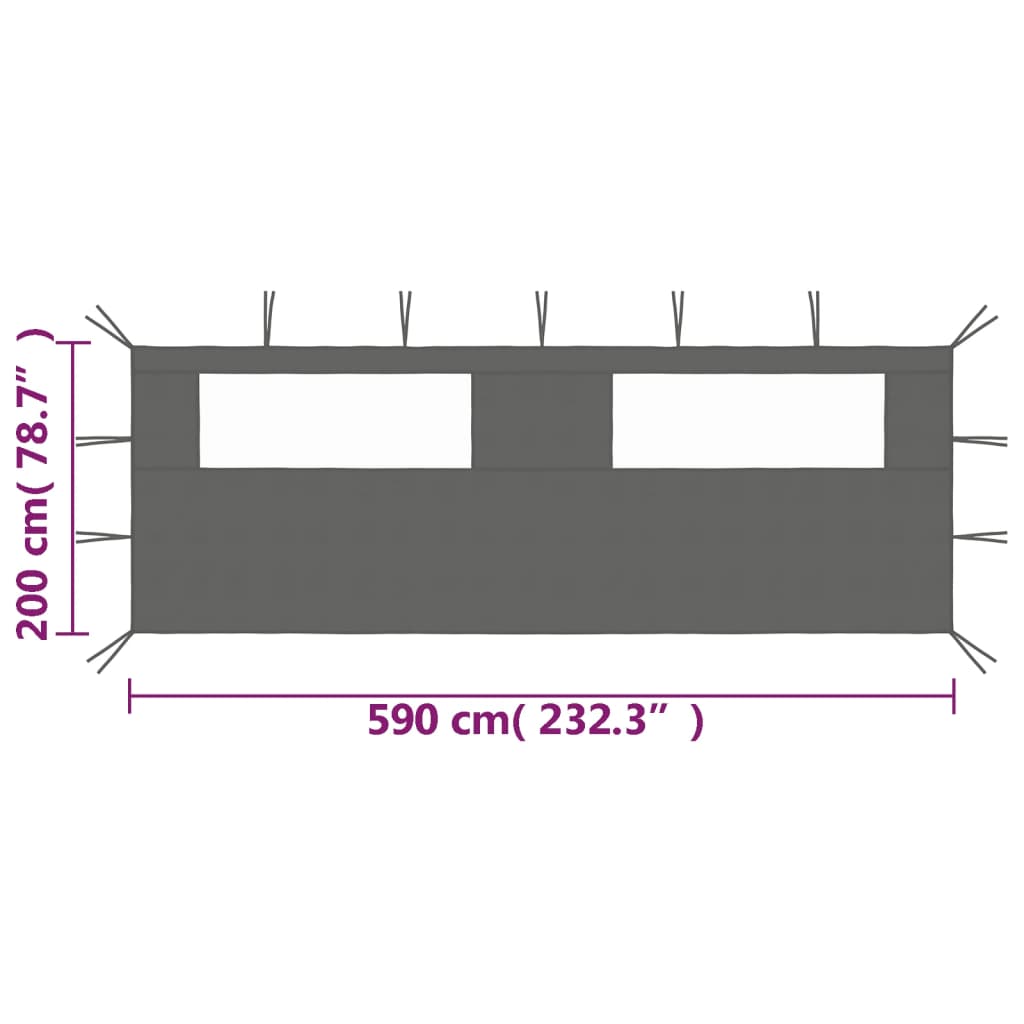 8720286351543_g_en_hd_3 vidaXL Gazebo Sidewall with Windows 6x2 m Anthracite - Image 4