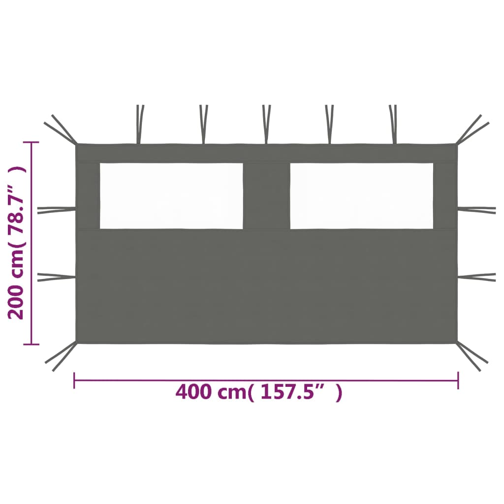 8720286351628_g_en_hd_3 vidaXL Gazebo Sidewall with Windows 4x2 m Anthracite - Image 4