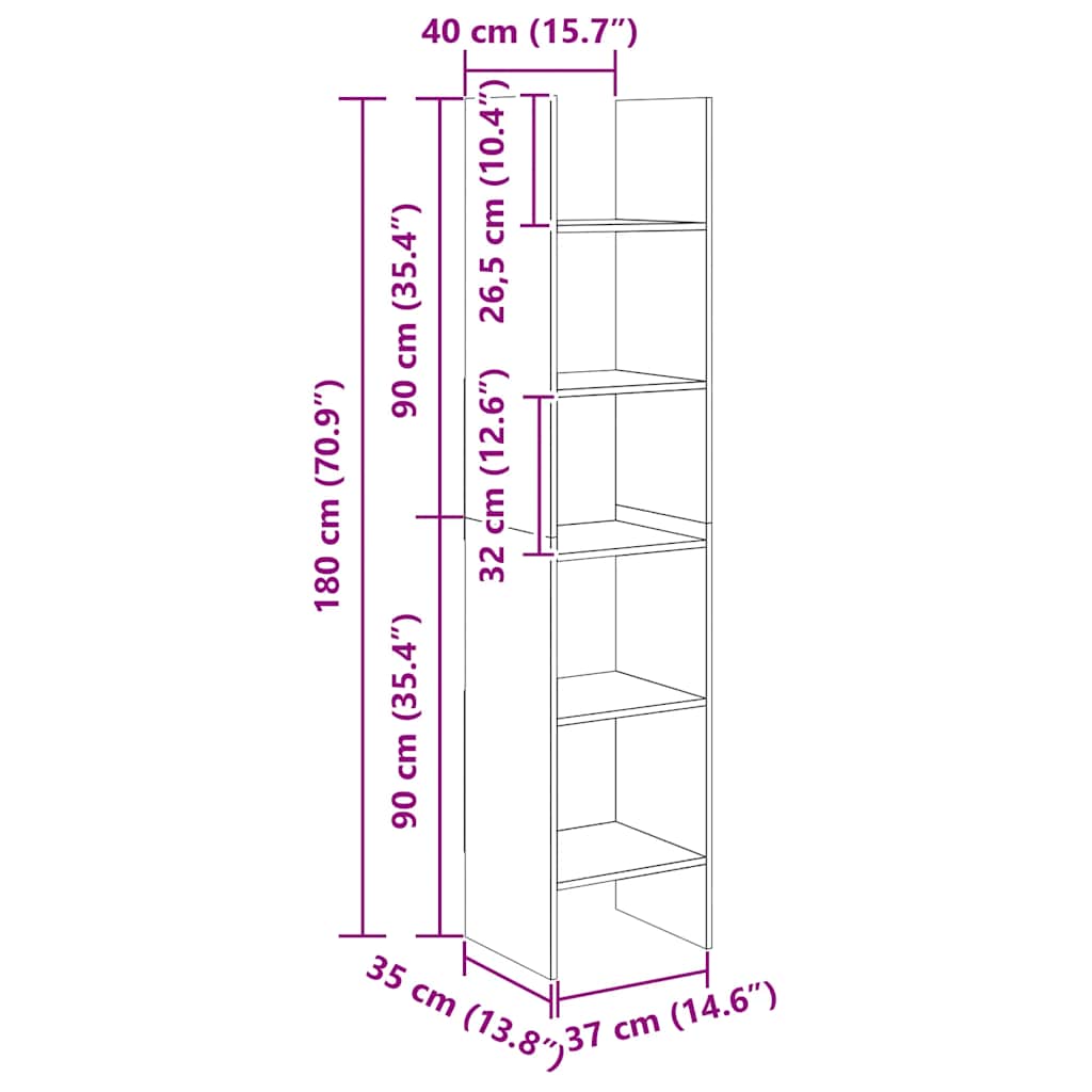 8720286352533_g_en_hd_8 vidaXL Book Cabinet White 40x35x180 cm Engineered Wood - Image 11