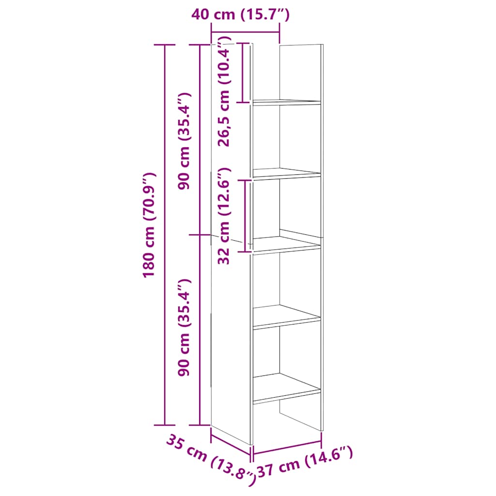 8720286352564_g_en_hd_8 vidaXL Book Cabinet Sonoma Oak 40x35x180 cm Engineered Wood - Image 11