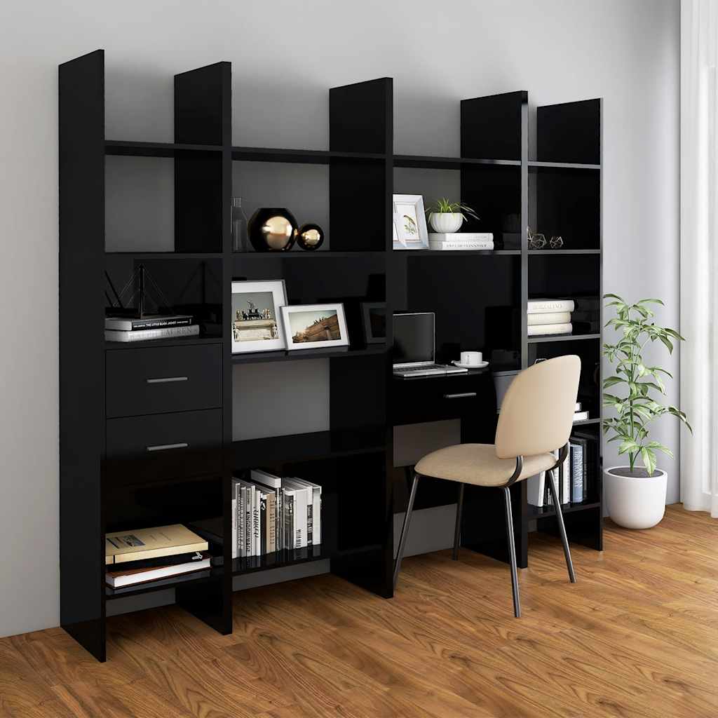 8720286352601_g_en_hd_4 vidaXL Book Cabinet High Gloss Black 40x35x180 cm Engineered Wood - Image 7