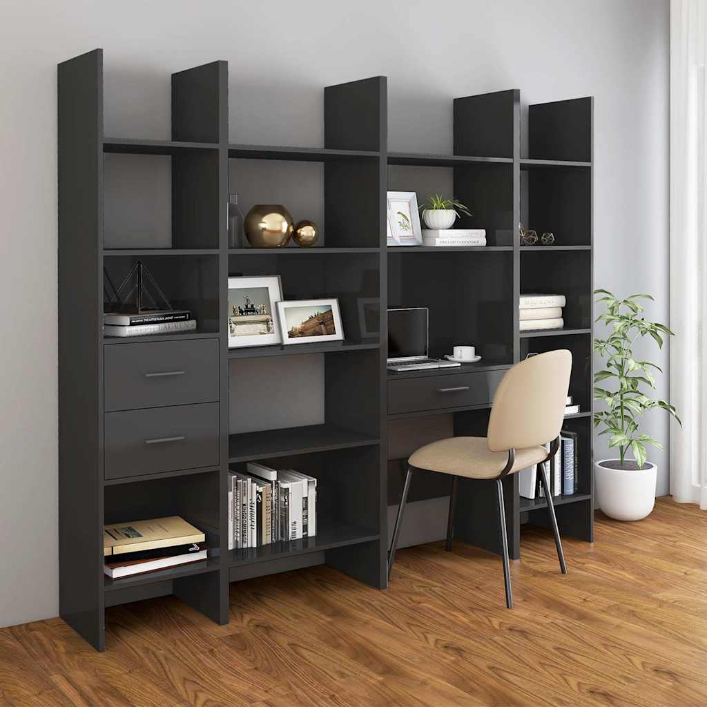 8720286352618_g_en_hd_4 vidaXL Book Cabinet High Gloss Grey 40x35x180 cm Engineered Wood - Image 7