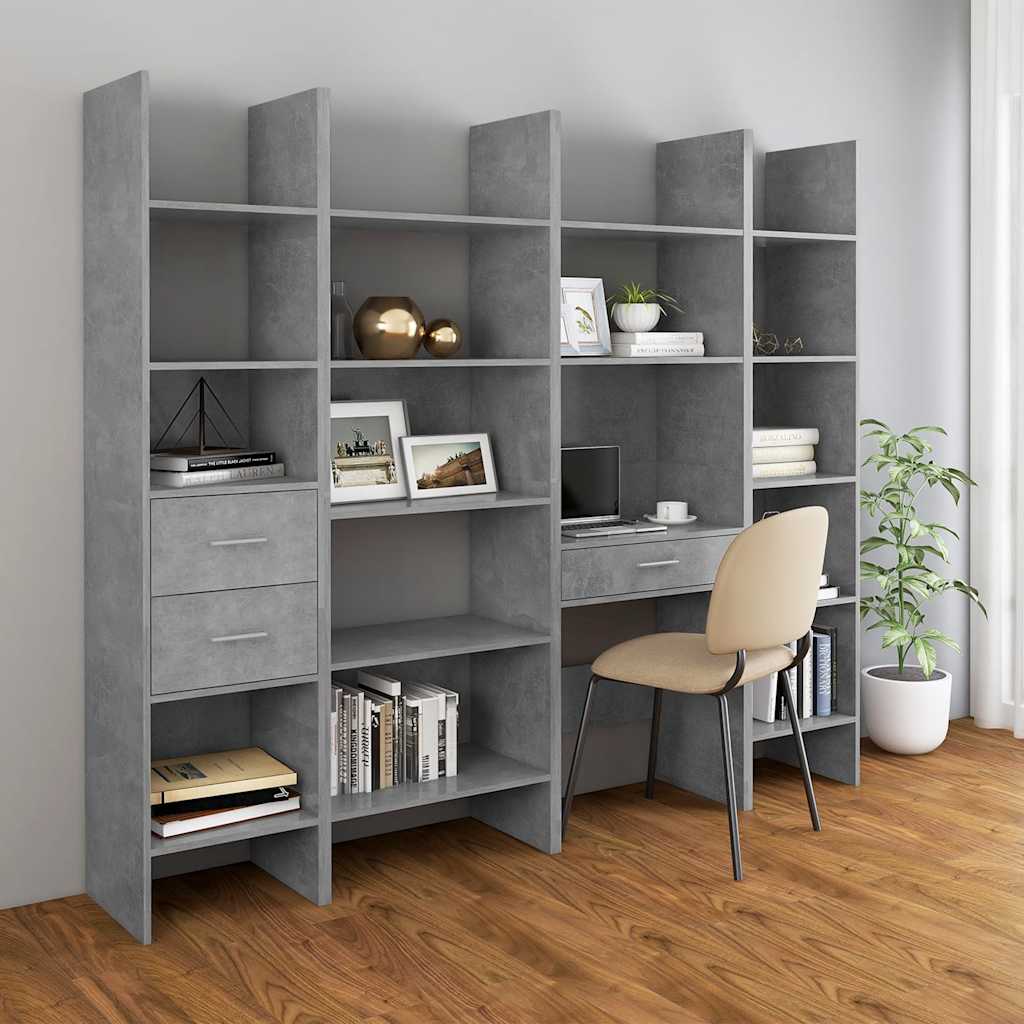 8720286352847_g_en_hd_4 vidaXL Book Cabinet Concrete Grey 60x35x180 cm Engineered Wood - Image 7