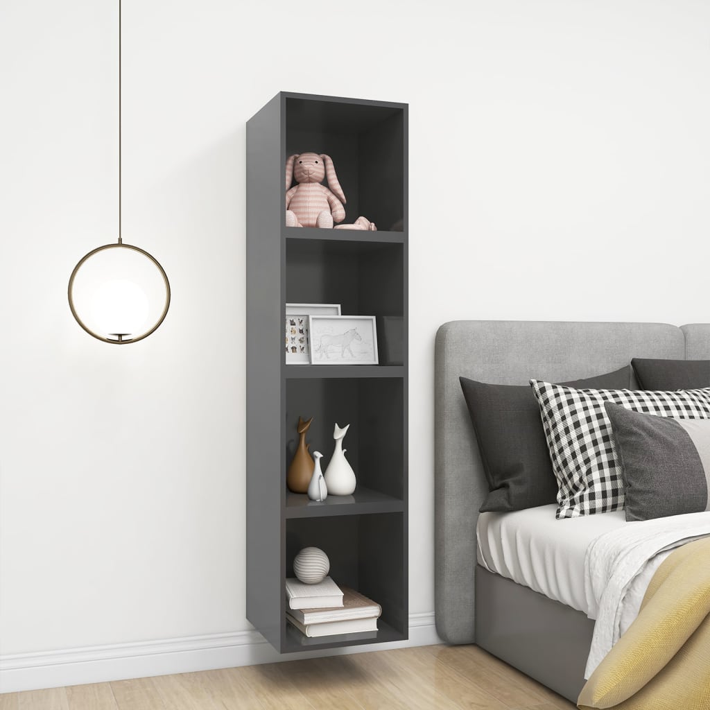 8720286353585_g_en_hd_5 vidaXL Wall Cabinet Grey 37x37x37 cm Engineered Wood - Image 7
