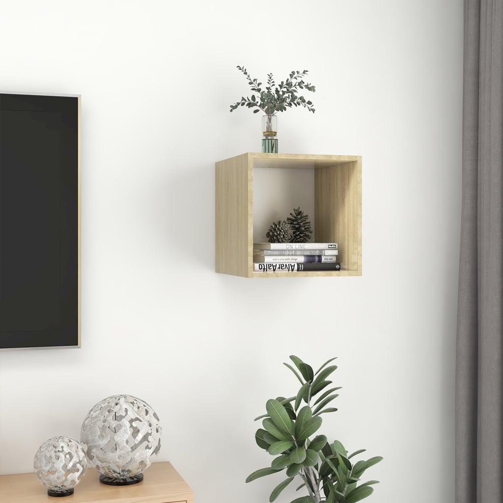 8720286353677_g_en_hd_2 vidaXL Wall Cabinet White and Sonoma Oak 37x37x37 cm Engineered Wood - Image 4