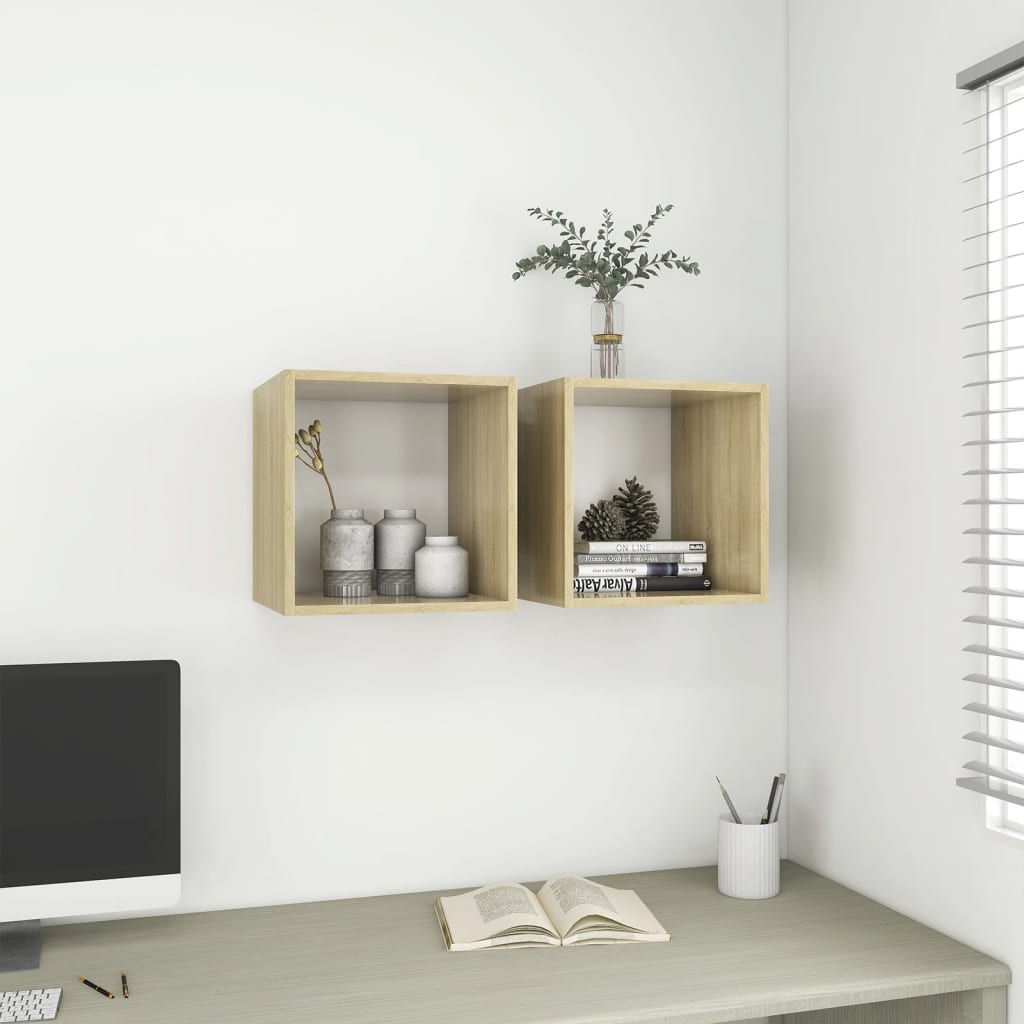 8720286353677_g_en_hd_4 vidaXL Wall Cabinet White and Sonoma Oak 37x37x37 cm Engineered Wood - Image 6