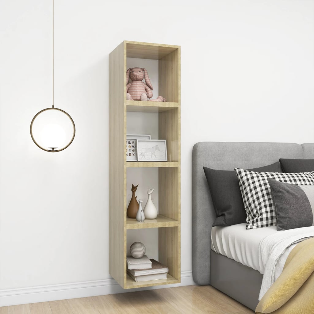 8720286353677_g_en_hd_5 vidaXL Wall Cabinet White and Sonoma Oak 37x37x37 cm Engineered Wood - Image 7