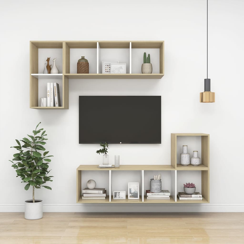 8720286353677_g_en_hd_6 vidaXL Wall Cabinet White and Sonoma Oak 37x37x37 cm Engineered Wood - Image 8