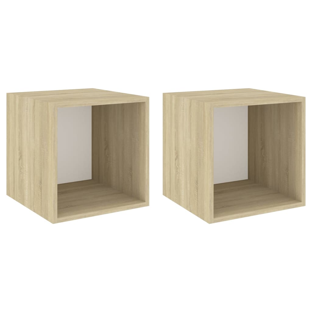 8720286353684_a_en_hd_1 vidaXL Wall Cabinets 2 pcs White and Sonoma Oak 37x37x37 cm Engineered Wood - Image 2