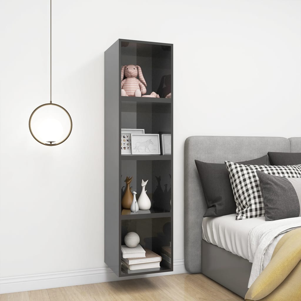 8720286353769_g_en_hd_5 vidaXL Wall Cabinet High Gloss Grey 37x37x37 cm Engineered Wood - Image 7
