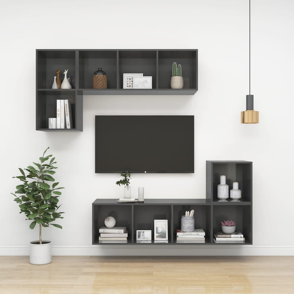 8720286353769_g_en_hd_6 vidaXL Wall Cabinet High Gloss Grey 37x37x37 cm Engineered Wood - Image 8