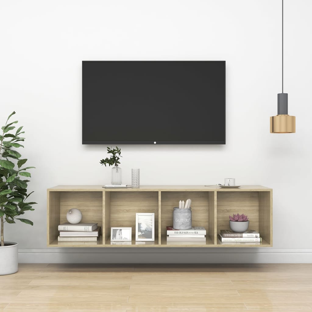 8720286354001_m_en_hd_1 vidaXL Wall-mounted TV Cabinet Sonoma Oak 37x37x142.5 cm Engineered Wood - Image 1