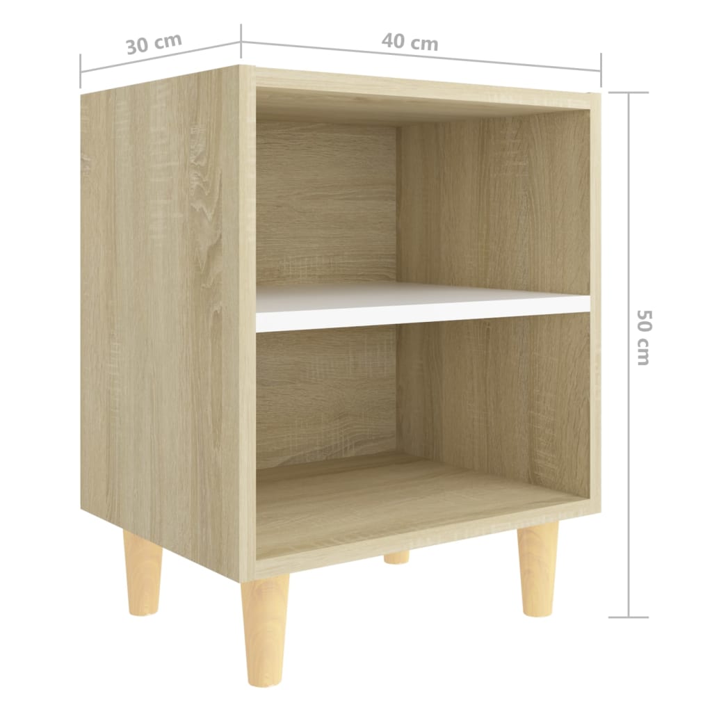 8720286355992_g_en_hd_5 vidaXL Bed Cabinets Solid Wood Legs 2pcs Sonoma Oak&White 40x30x50cm - Image 7