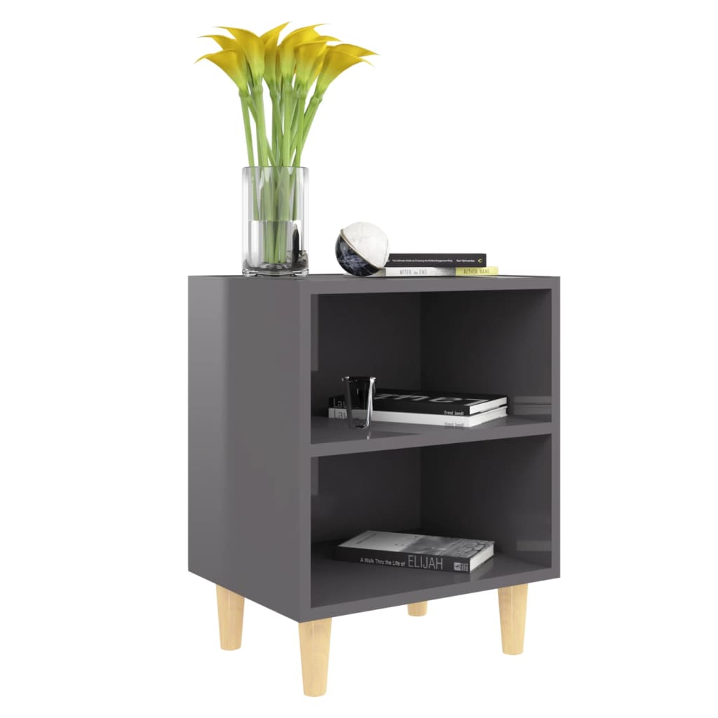 8720286356050_g_en_hd_1 vidaXL Bed Cabinets Solid Wood Legs 2 pcs High Gloss Grey 40x30x50 cm - Image 3