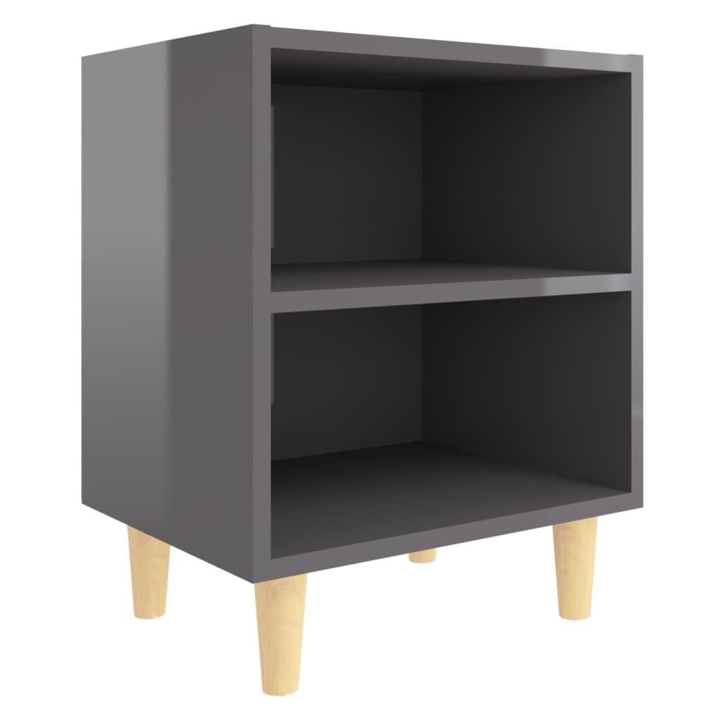8720286356050_g_en_hd_2 vidaXL Bed Cabinets Solid Wood Legs 2 pcs High Gloss Grey 40x30x50 cm - Image 4