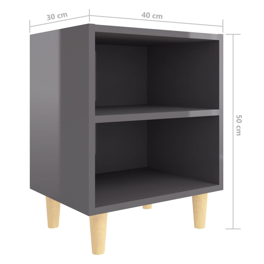 8720286356050_g_en_hd_5 vidaXL Bed Cabinets Solid Wood Legs 2 pcs High Gloss Grey 40x30x50 cm - Image 7