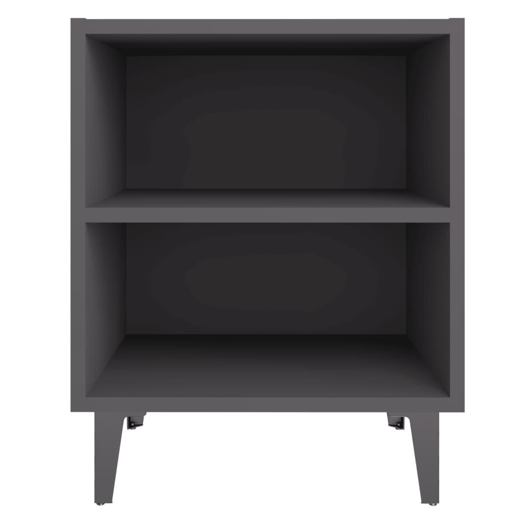 8720286356111_g_en_hd_3 vidaXL Bed Cabinets with Metal Legs 2 pcs Grey 40x30x50 cm - Image 6