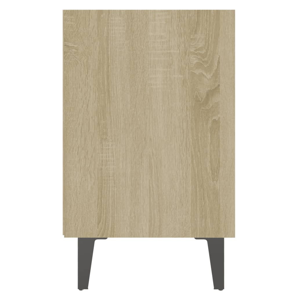 8720286356173_g_en_hd_4 vidaXL Bed Cabinets Metal Legs 2 pcs Sonoma Oak and White 40x30x50 cm - Image 6