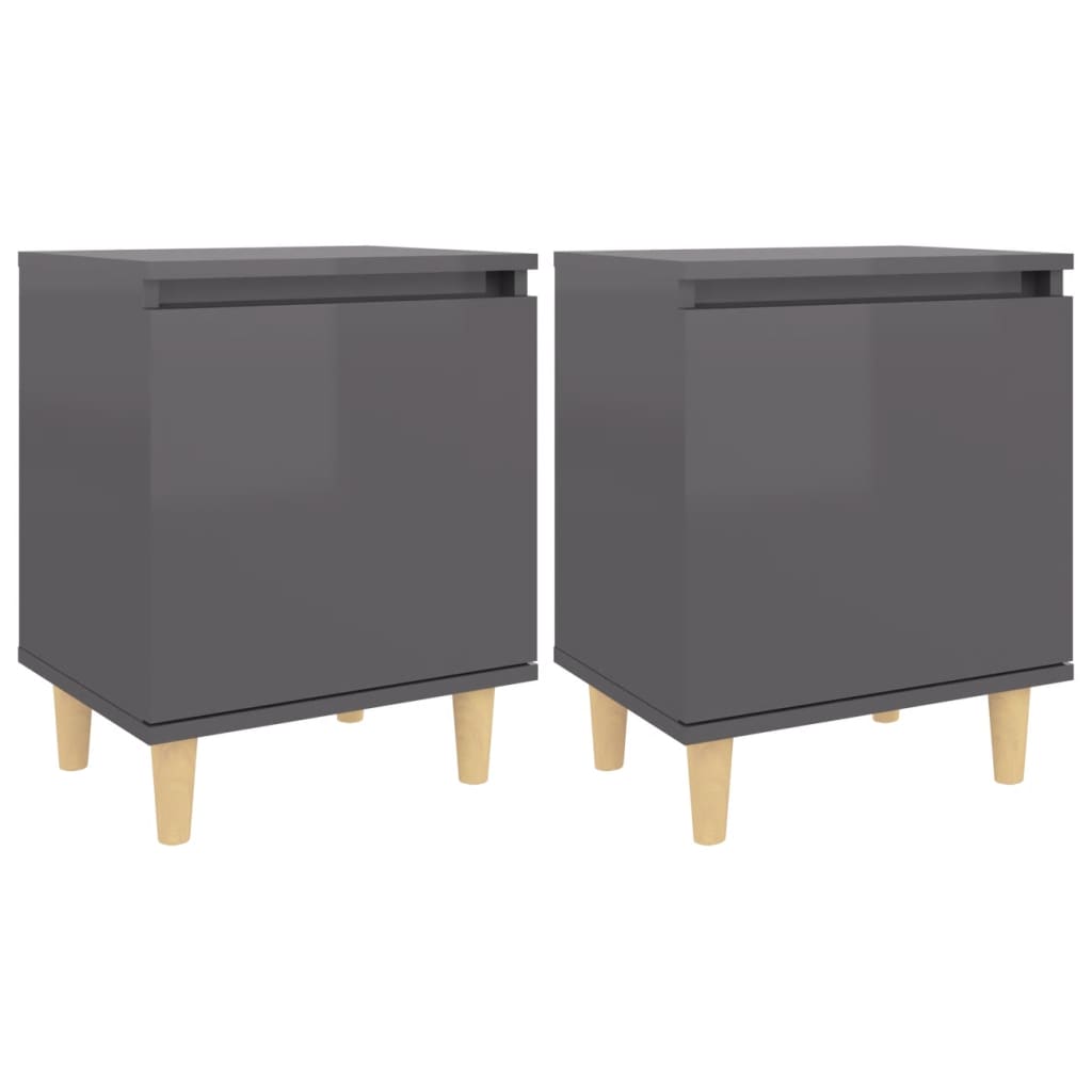 8720286356418_a_en_hd_1 vidaXL Bed Cabinets Solid Wood Legs 2 pcs High Gloss Grey 40x30x50 cm - Image 2