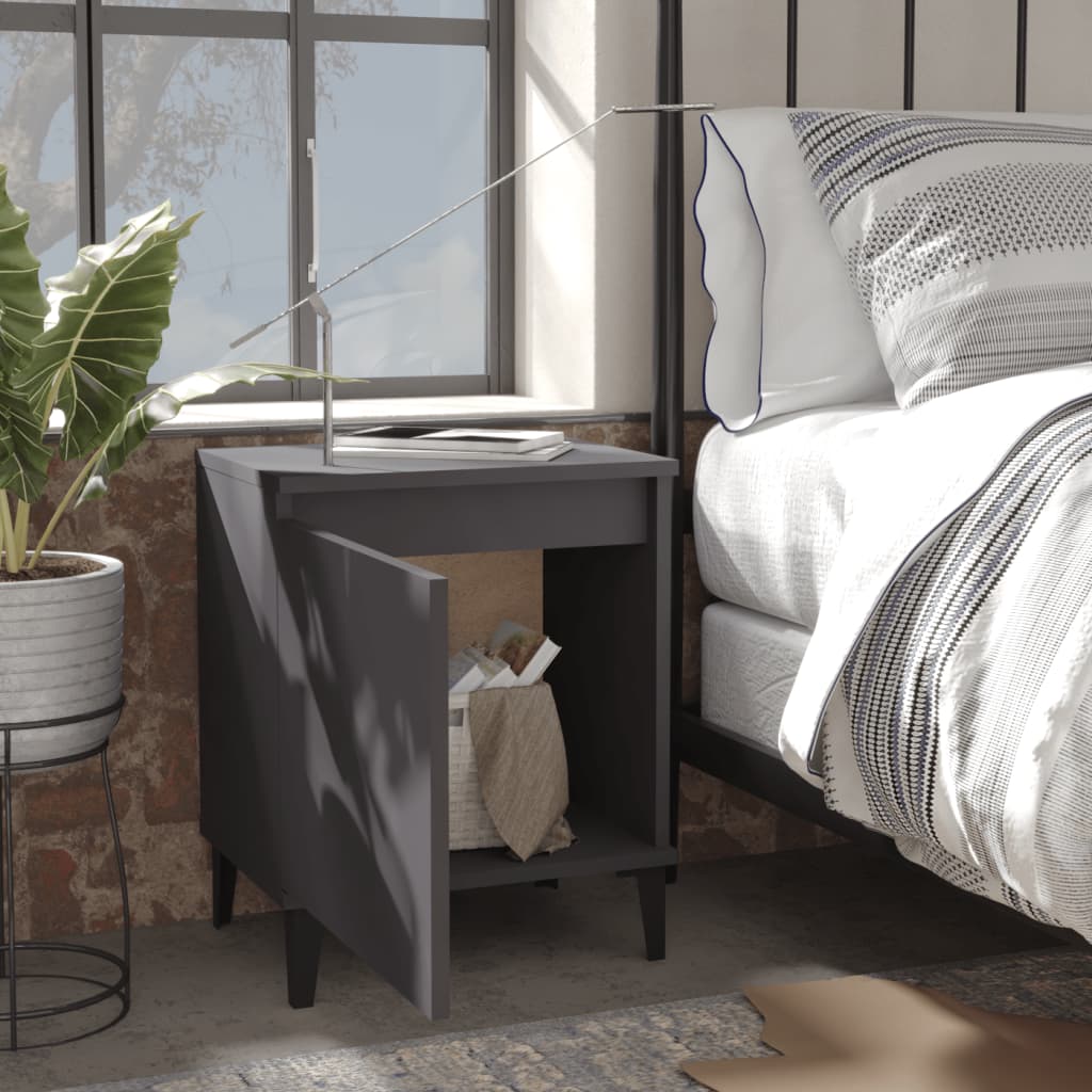 8720286356470_g_en_hd_1 vidaXL Bed Cabinet with Metal Legs Grey - Image 3