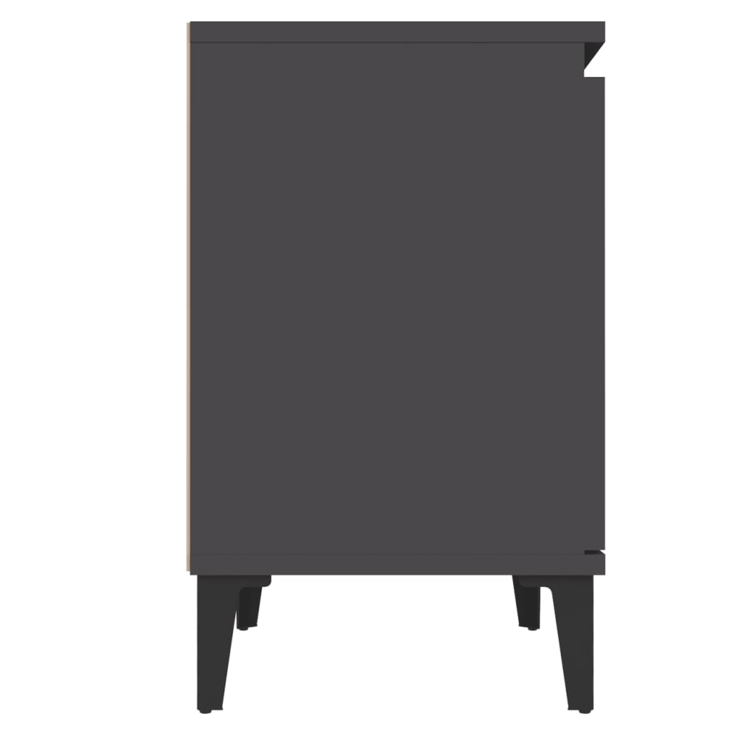 8720286356470_g_en_hd_6 vidaXL Bed Cabinet with Metal Legs Grey - Image 8