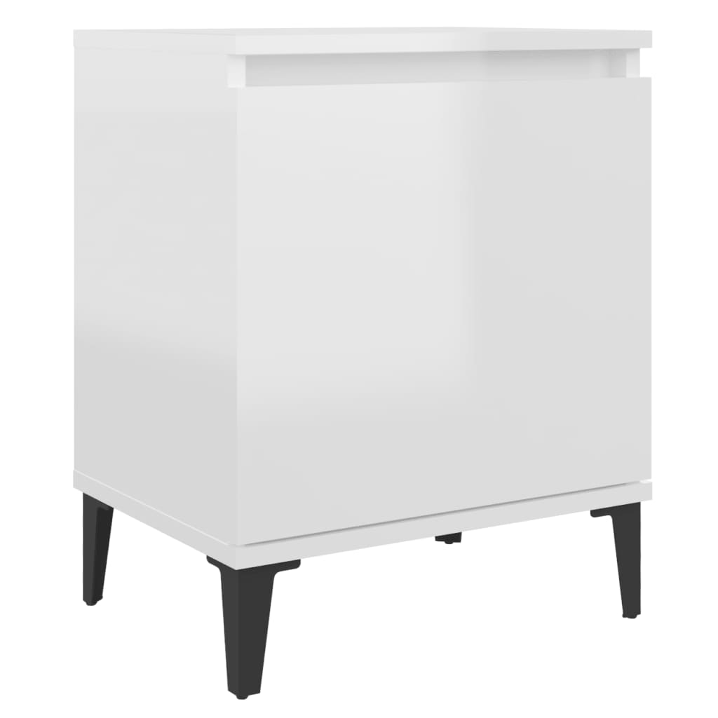 8720286356555_g_en_hd_3 vidaXL Bed Cabinet with Metal Legs High Gloss White - Image 5