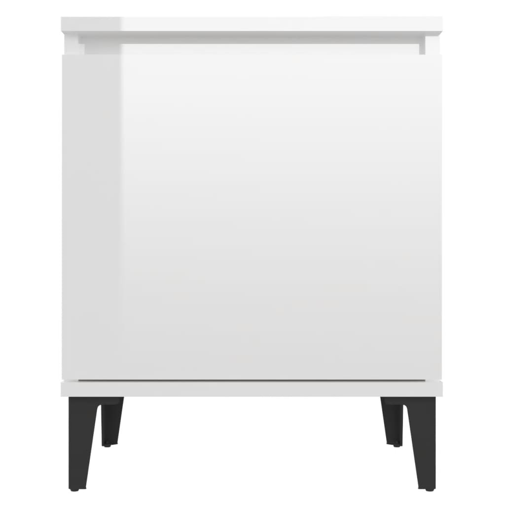 8720286356555_g_en_hd_5 vidaXL Bed Cabinet with Metal Legs High Gloss White - Image 7
