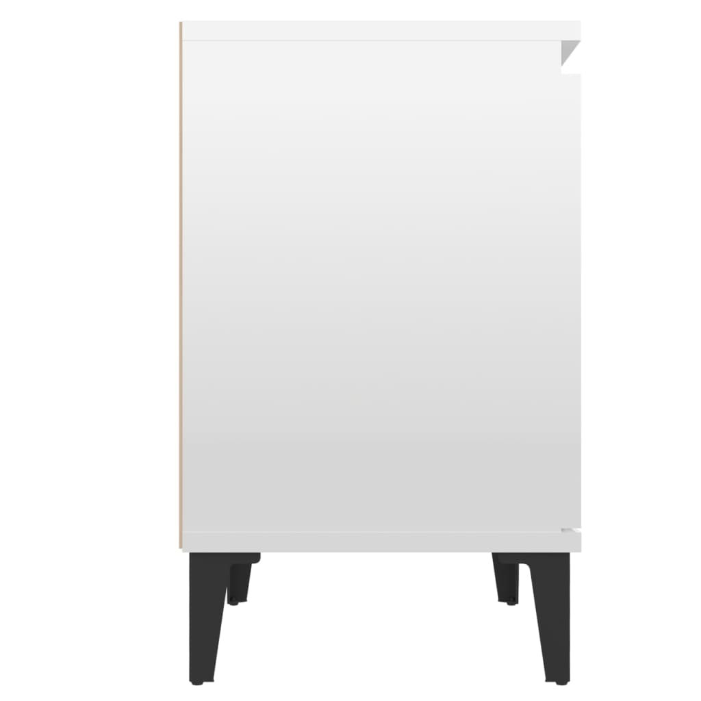 8720286356555_g_en_hd_6 vidaXL Bed Cabinet with Metal Legs High Gloss White - Image 8