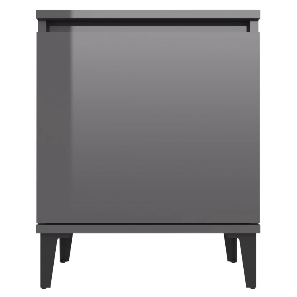 8720286356593_g_en_hd_5 vidaXL Bed Cabinet with Metal Legs High Gloss Grey - Image 7
