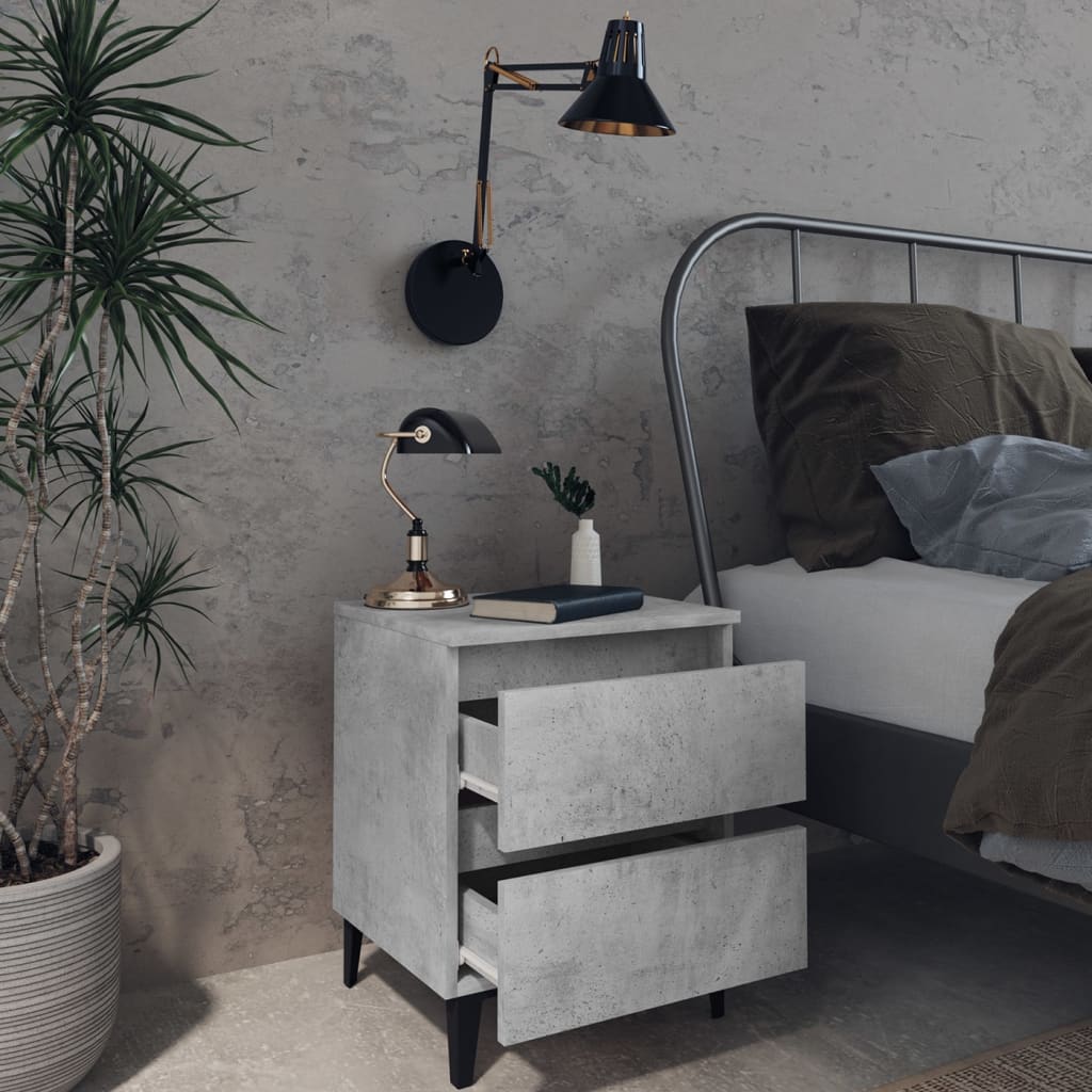 8720286356869_g_en_hd_4 vidaXL Bed Cabinet Concrete Grey 40x35x50 cm Engineered Wood - Image 7