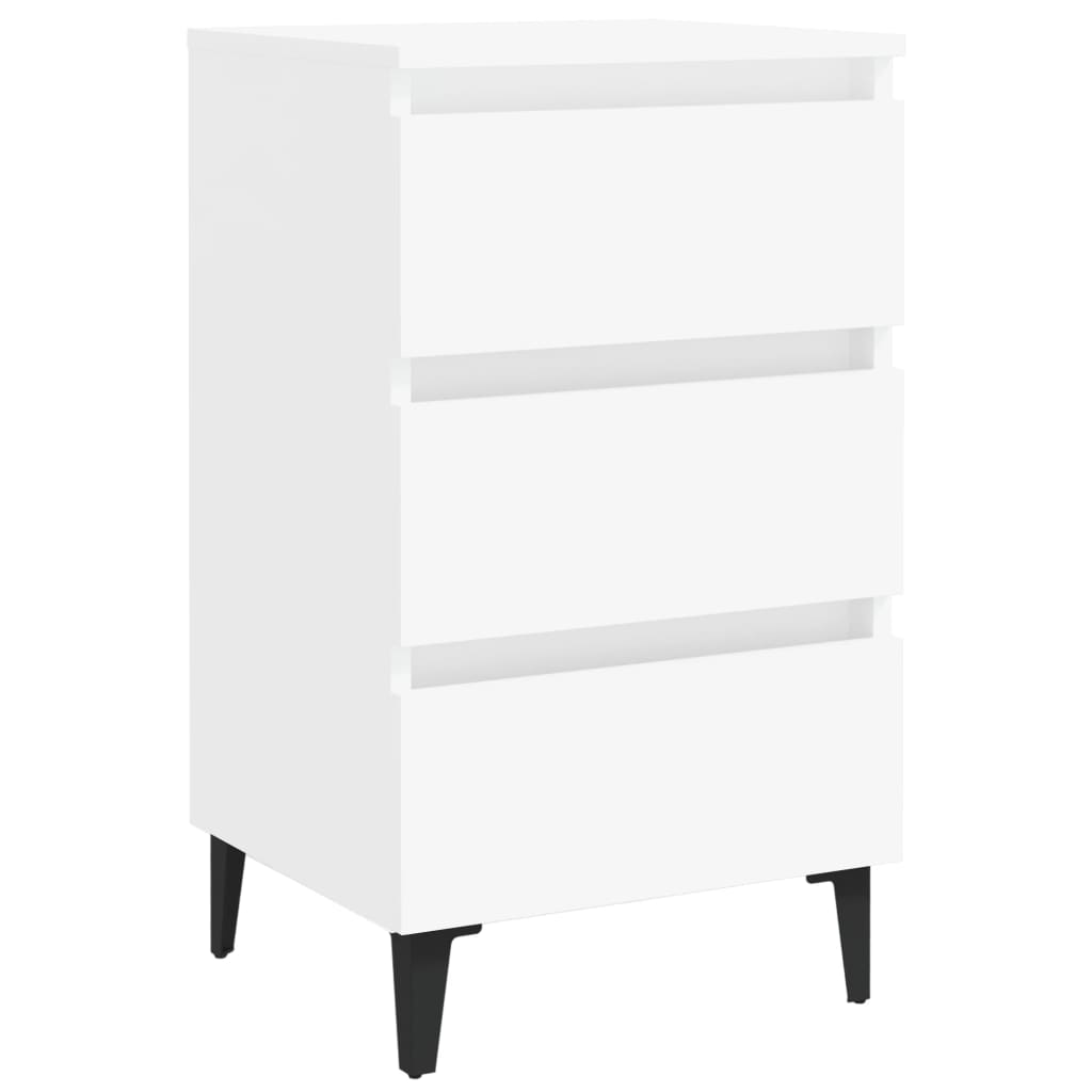 8720286357149_a_en_hd_1 vidaXL Bed Cabinet with Metal Legs White 40x35x69 cm - Image 2