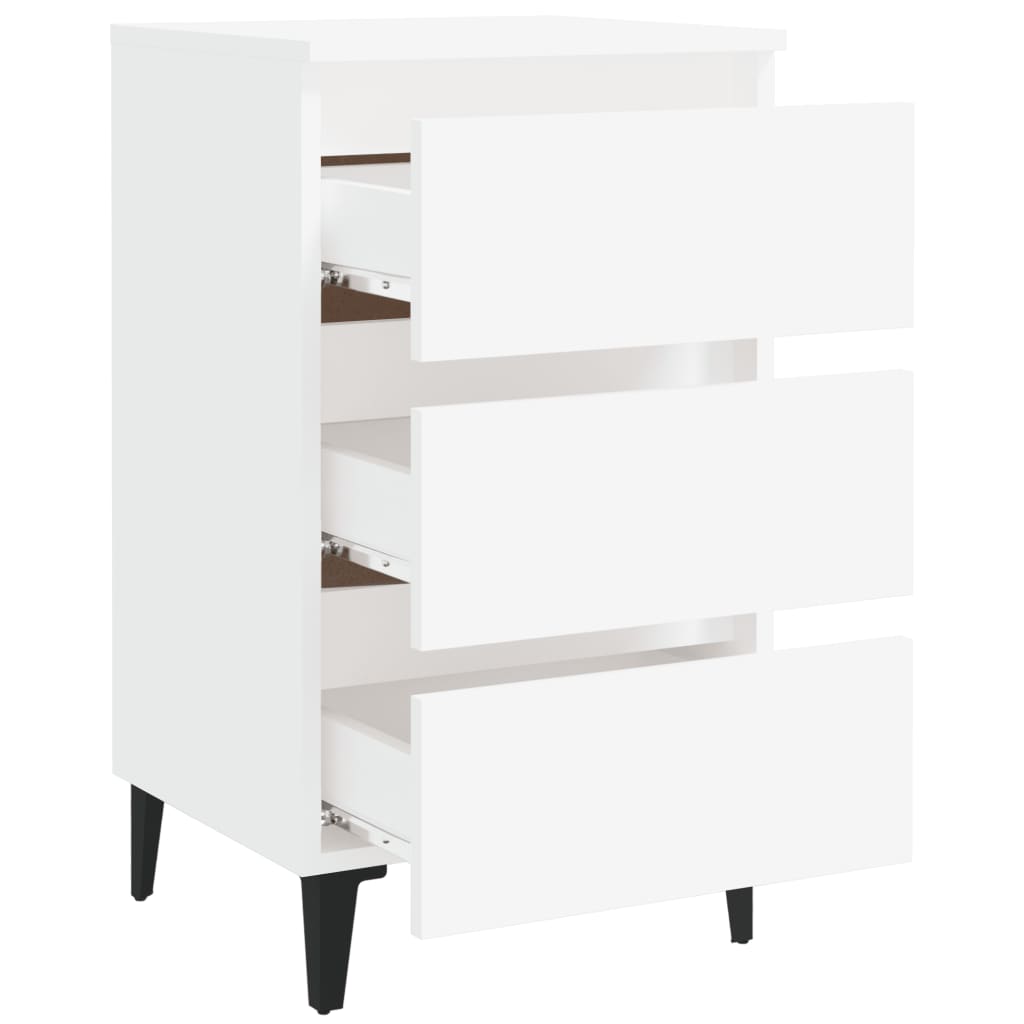 8720286357149_g_en_hd_4 vidaXL Bed Cabinet with Metal Legs White 40x35x69 cm - Image 7