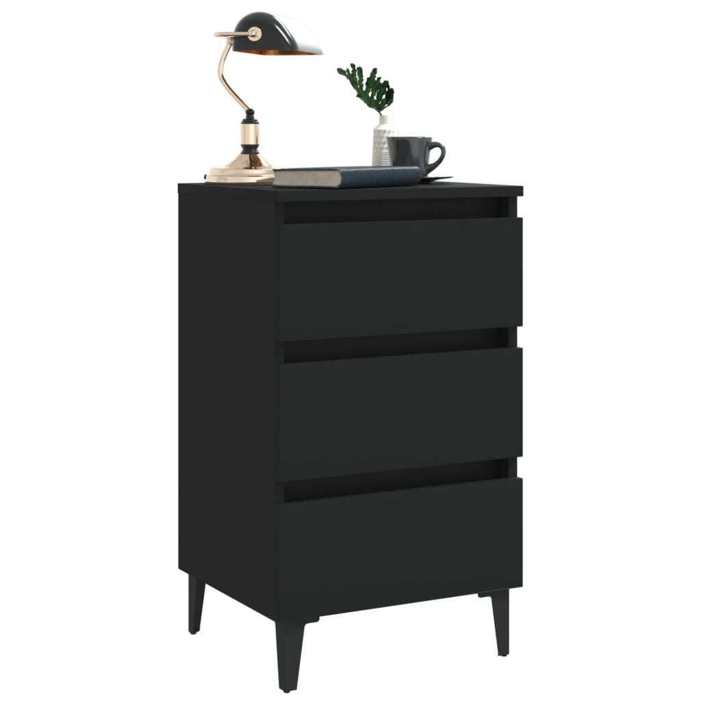 8720286357163_g_en_hd_1 vidaXL Bed Cabinet with Metal Legs Black 40x35x69 cm - Image 4
