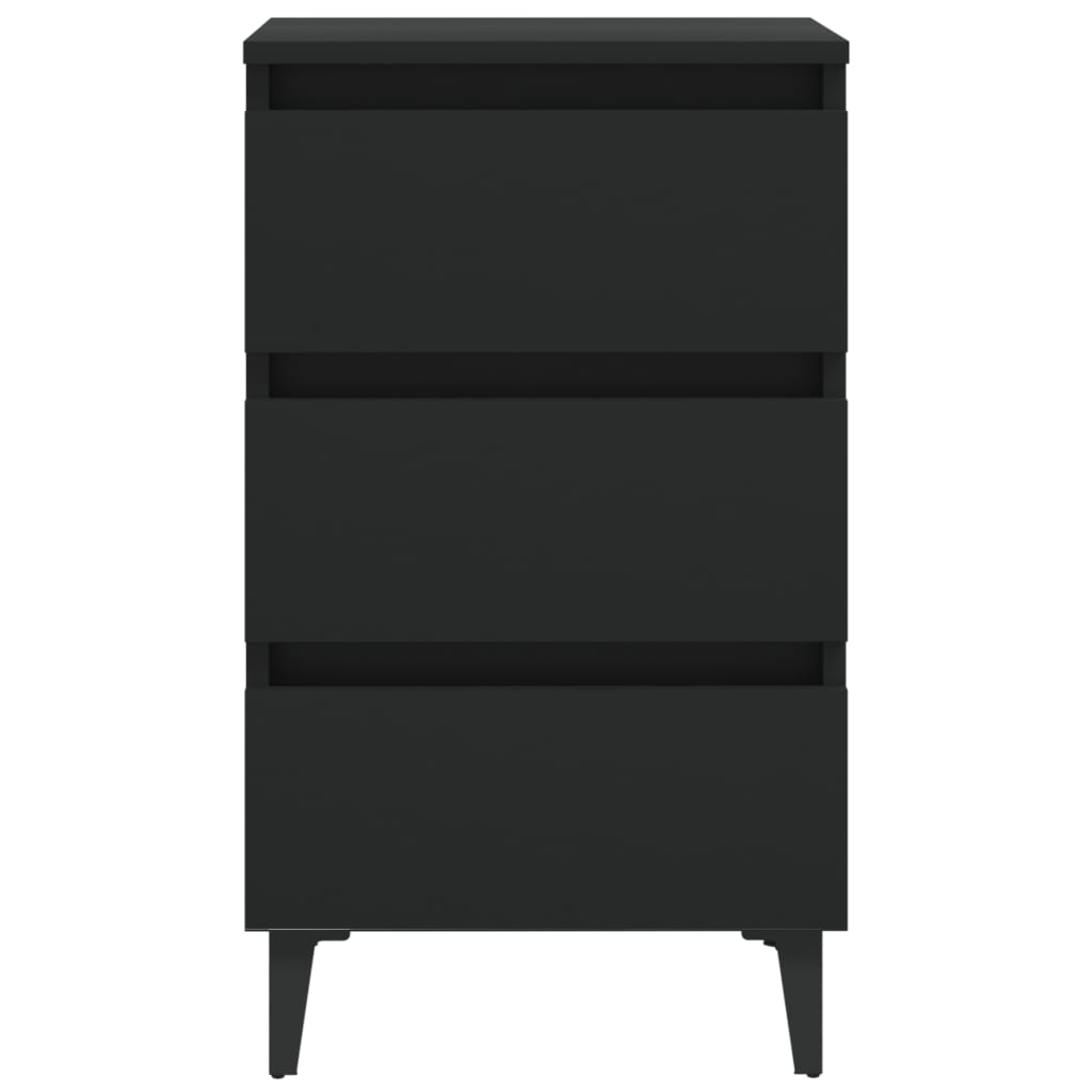 8720286357163_g_en_hd_2 vidaXL Bed Cabinet with Metal Legs Black 40x35x69 cm - Image 5