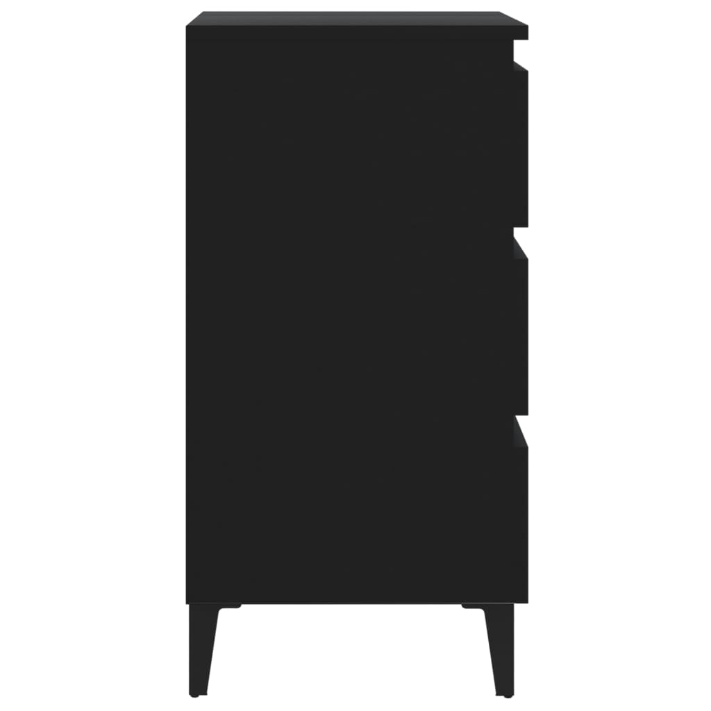 8720286357163_g_en_hd_3 vidaXL Bed Cabinet with Metal Legs Black 40x35x69 cm - Image 6
