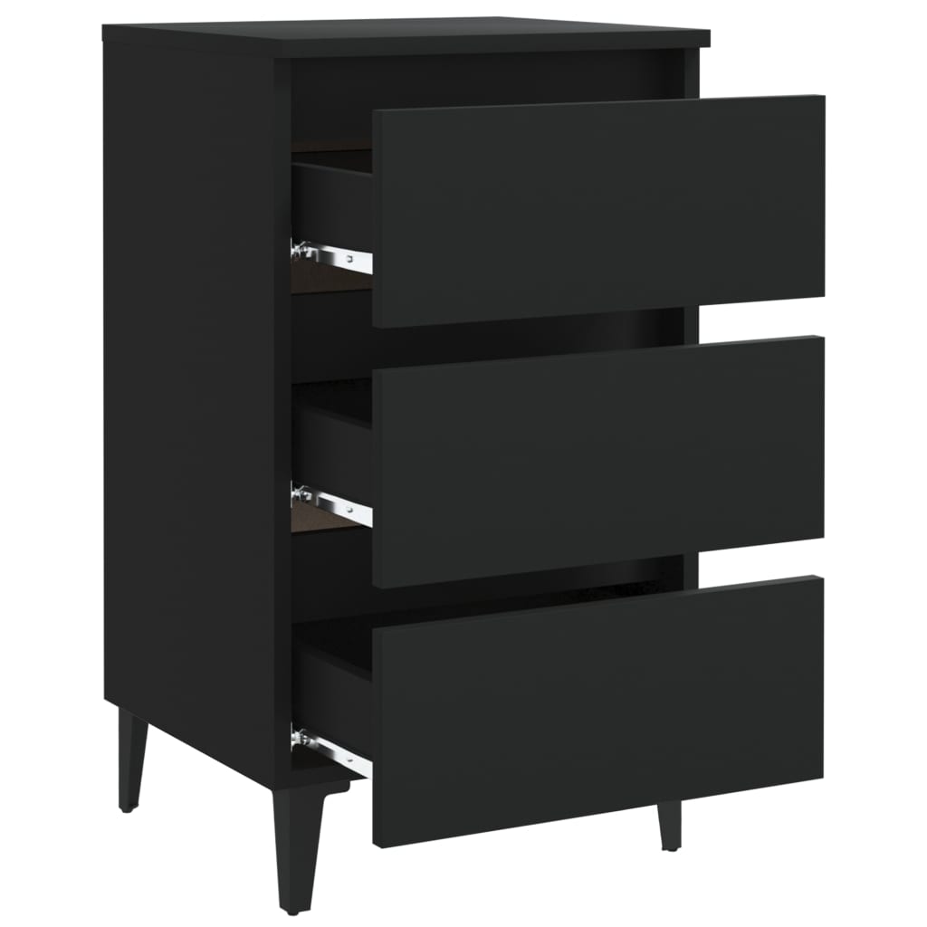 8720286357163_g_en_hd_4 vidaXL Bed Cabinet with Metal Legs Black 40x35x69 cm - Image 7