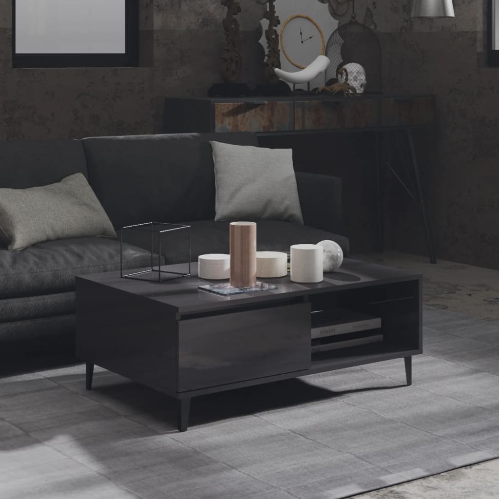 8720286358214_m_en_hd_1 vidaXL Coffee Table High Gloss Grey 90x60x35 cm Engineered Wood - Image 1