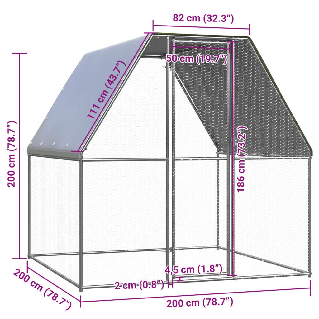 8720286359617_g_en_hd_3 vidaXL Outdoor Chicken Cage 2x2x2 m Galvanised Steel - Image 4
