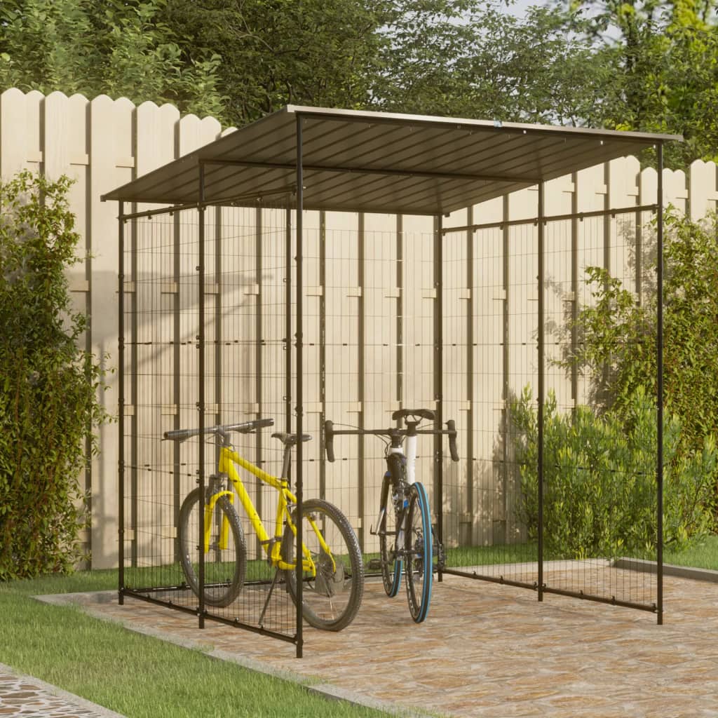 8720286359655_m_en_hd_1 vidaXL Bicycle Shed 190x190x222 cm Steel Black - Image 1