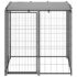vidaXL Dog Kennel Black 110x110x110 cm Steel - Image 2