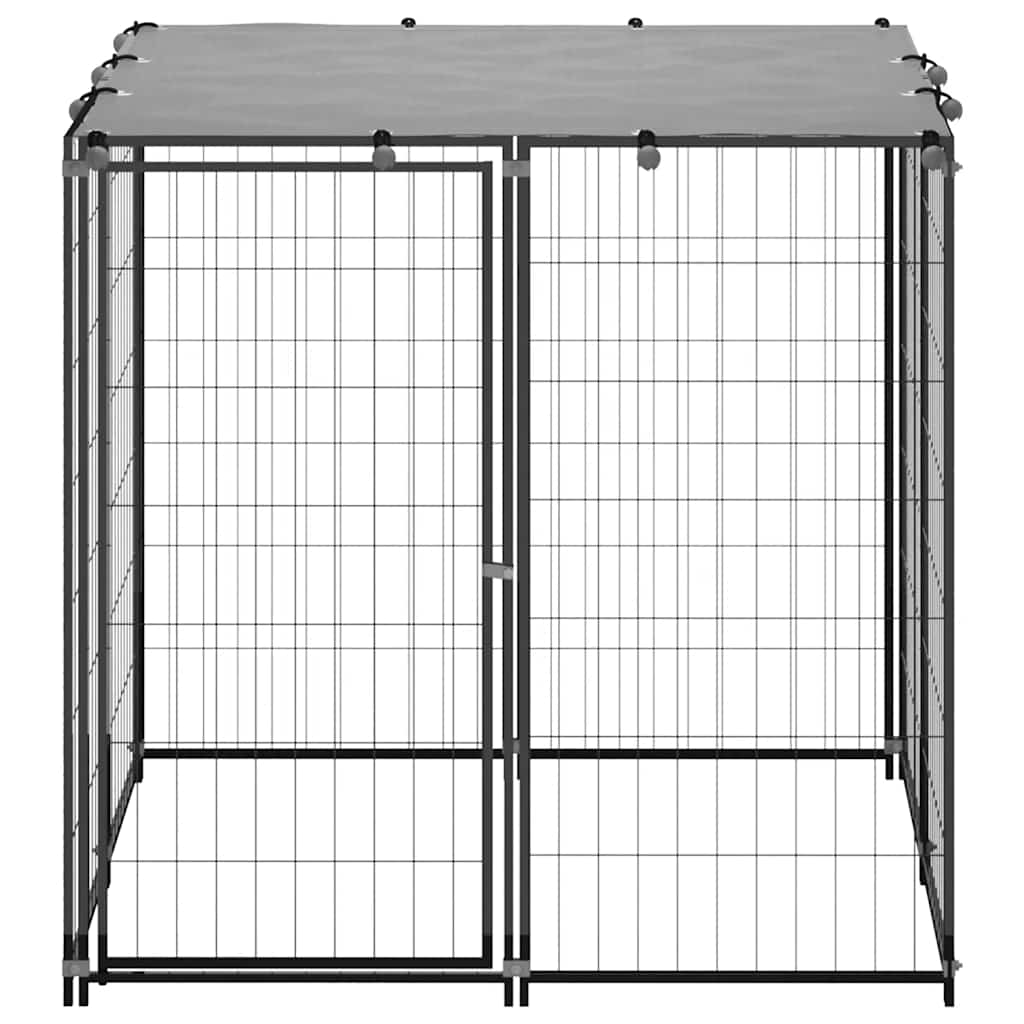8720286359662_g_en_hd_1 vidaXL Dog Kennel Black 110x110x110 cm Steel - Image 2