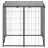 vidaXL Dog Kennel Black 110x110x110 cm Steel - Image 3