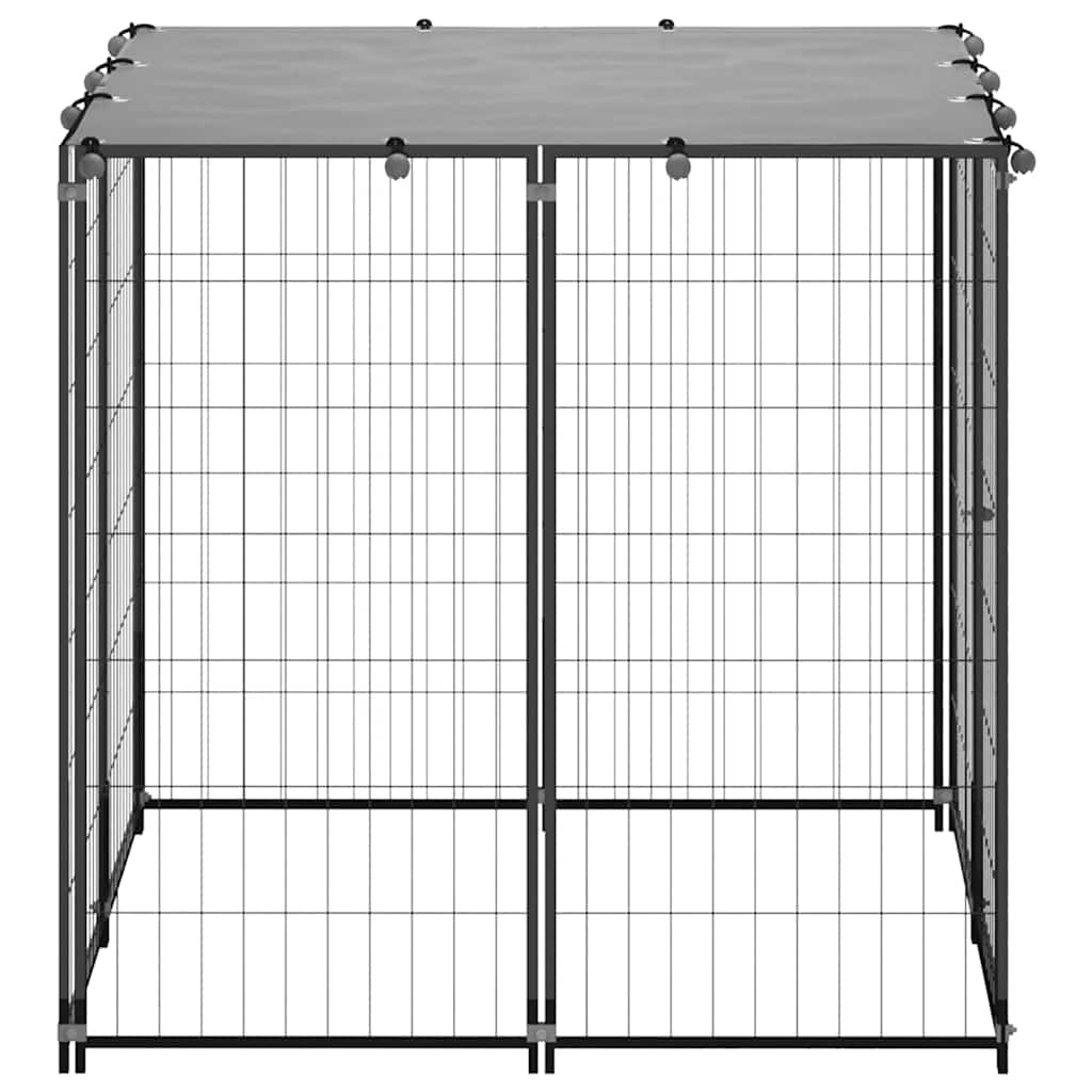 8720286359662_g_en_hd_2 vidaXL Dog Kennel Black 110x110x110 cm Steel - Image 3