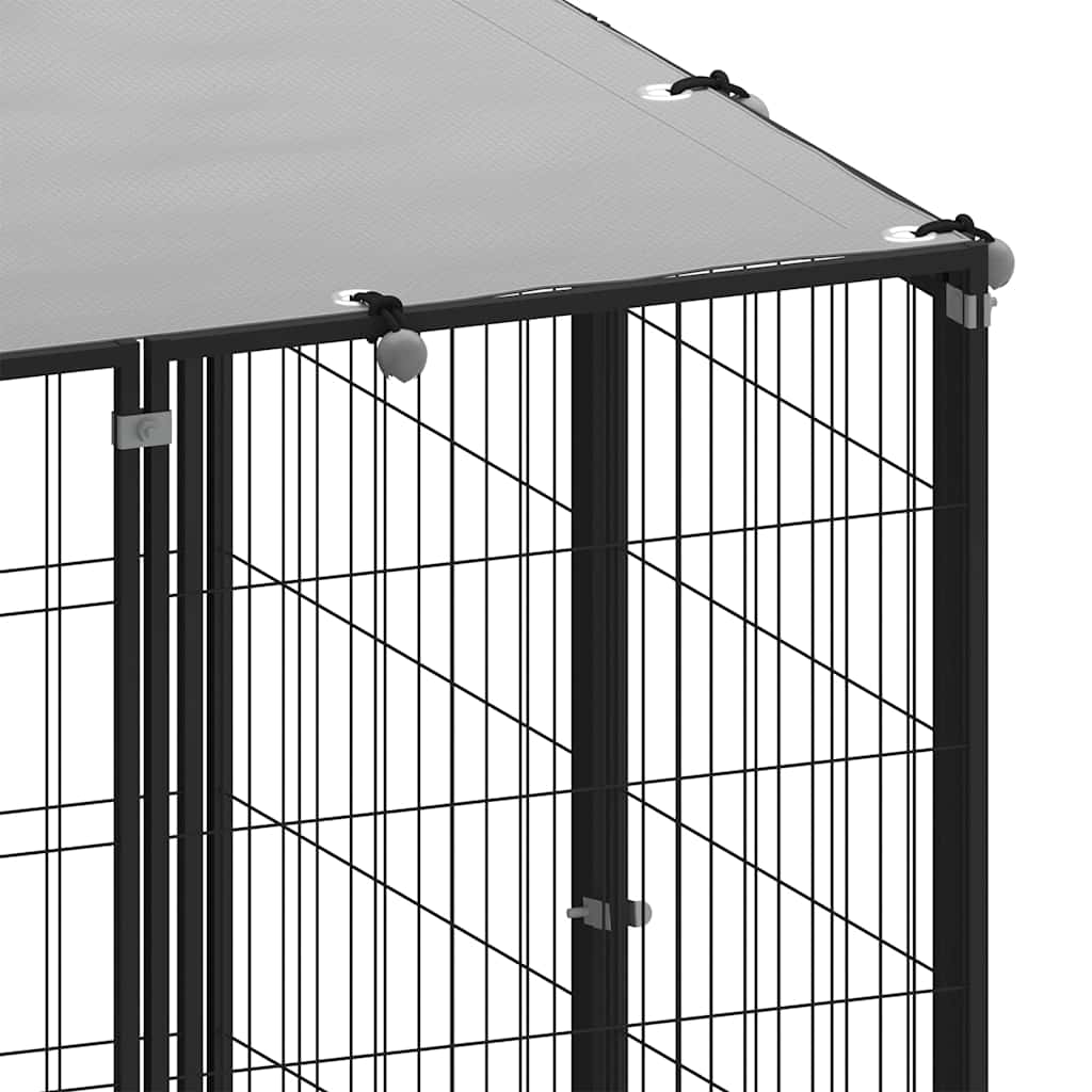 8720286359662_g_en_hd_4 vidaXL Dog Kennel Black 110x110x110 cm Steel - Image 5