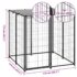 vidaXL Dog Kennel Black 110x110x110 cm Steel - Image 6